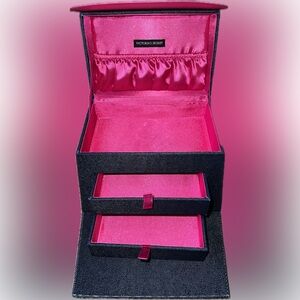 🔴Victoria's Secret Jewelry Box Denim Purse Shaped Organizer Travel Jewelry Case